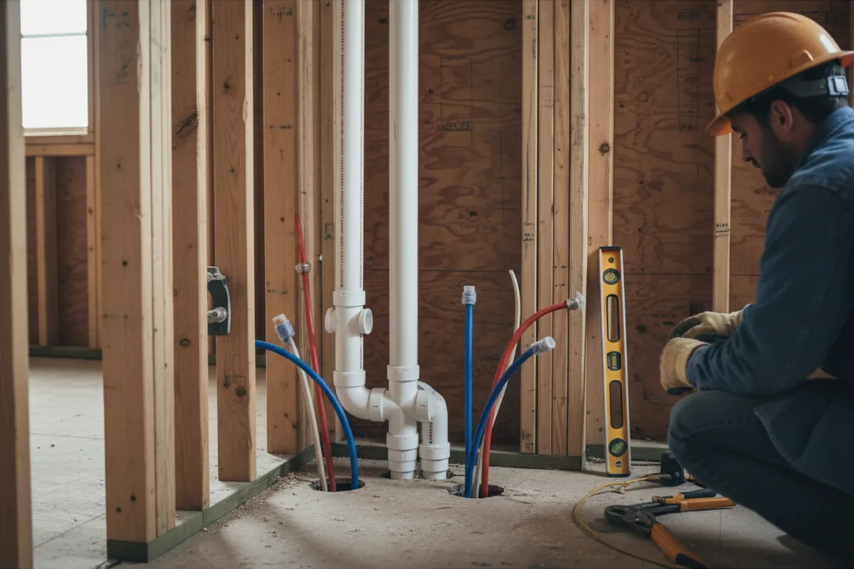 Drain and supply rough-in during Drain Cleaning in Bridgeview