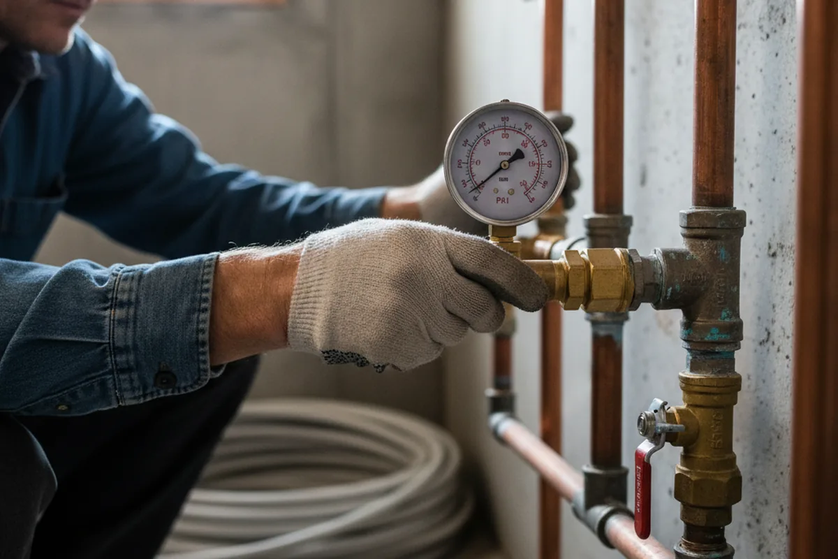 Pressure testing a repaired line during Water Line Repair in Bridgeview